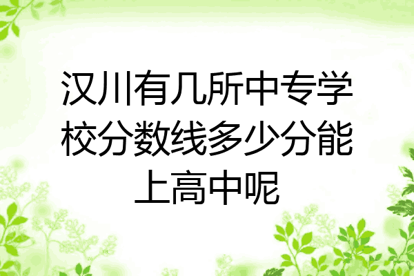 汉川有几所中专学校分数线多少分能上高中呢