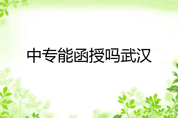 中专能函授吗武汉