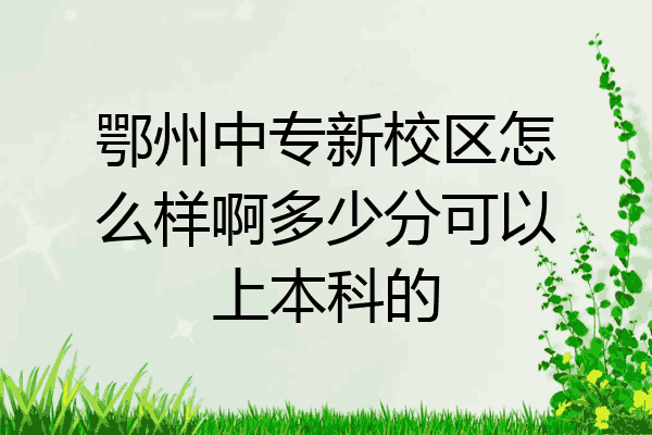 鄂州中专新校区怎么样啊多少分可以上本科的