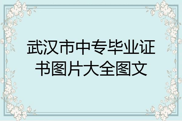 武汉市中专毕业证书图片大全图文