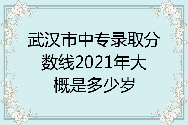 武汉市中专录取分数线2021年大概是多少岁