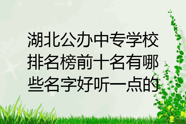 湖北公办中专学校排名榜前十名有哪些名字好听一点的
