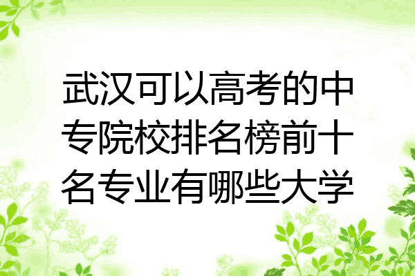 武汉可以高考的中专院校排名榜前十名专业有哪些大学