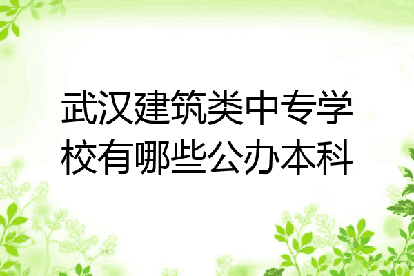 武汉建筑类中专学校有哪些公办本科