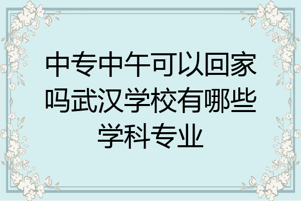 中专中午可以回家吗武汉学校有哪些学科专业