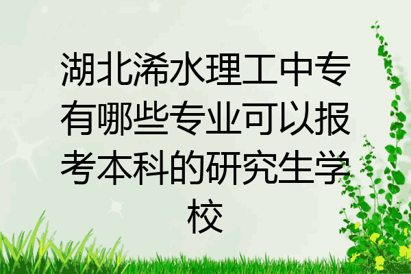 湖北浠水理工中专有哪些专业可以报考本科的研究生学校