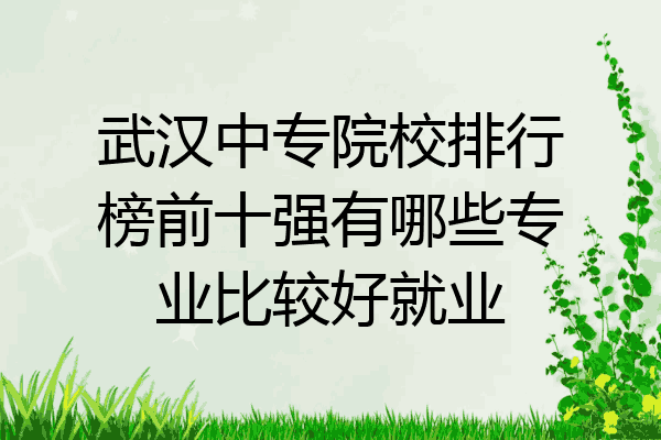 武汉中专院校排行榜前十强有哪些专业比较好就业