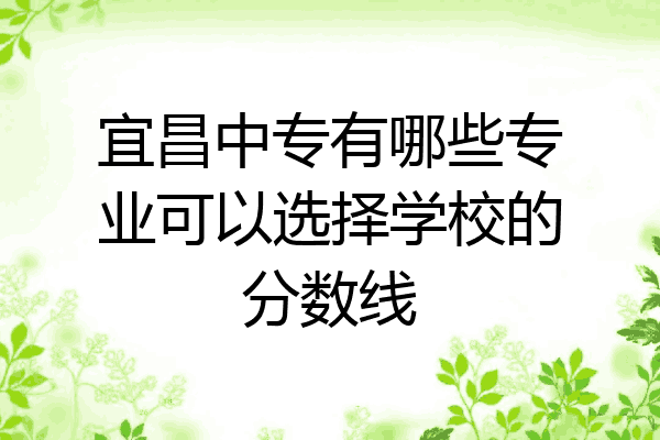 宜昌中专有哪些专业可以选择学校的分数线