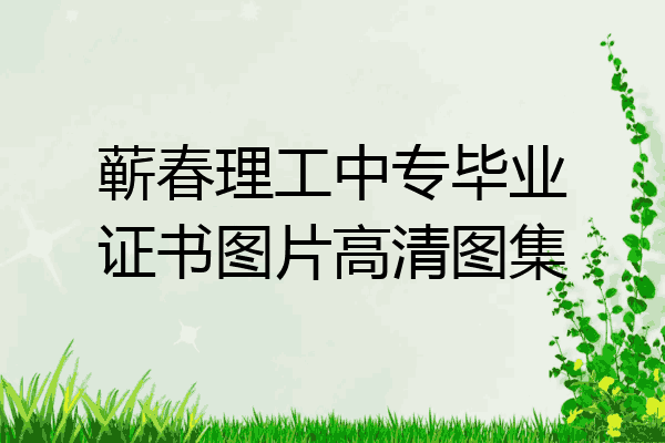 蕲春理工中专毕业证书图片高清图集