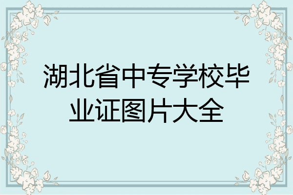 湖北省中专学校毕业证图片大全