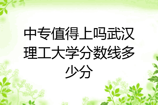 中专值得上吗武汉理工大学分数线多少分