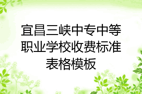 宜昌三峡中专中等职业学校收费标准表格模板
