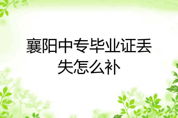 襄阳中专毕业证丢失怎么补