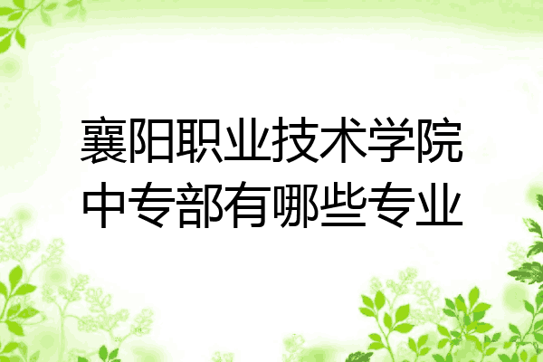 襄阳职业技术学院中专部有哪些专业