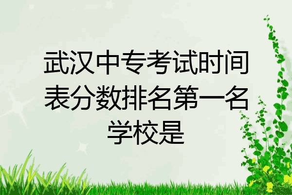 武汉中专考试时间表分数排名第一名学校是
