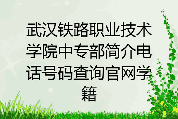 武汉铁路职业技术学院中专部简介电话号码查询官网学籍