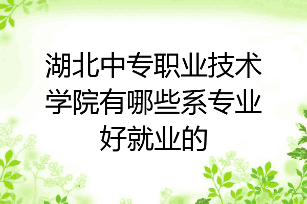 湖北中专职业技术学院有哪些系专业好就业的