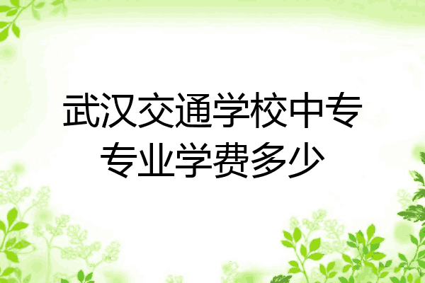 武汉交通学校中专专业学费多少