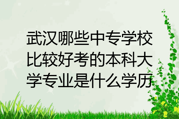 武汉哪些中专学校比较好考的本科大学专业是什么学历
