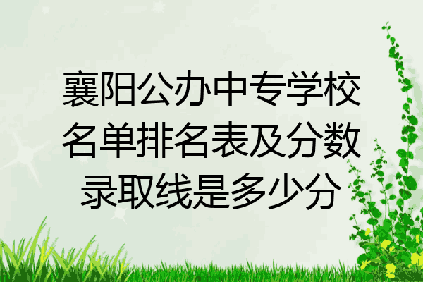 襄阳公办中专学校名单排名表及分数录取线是多少分