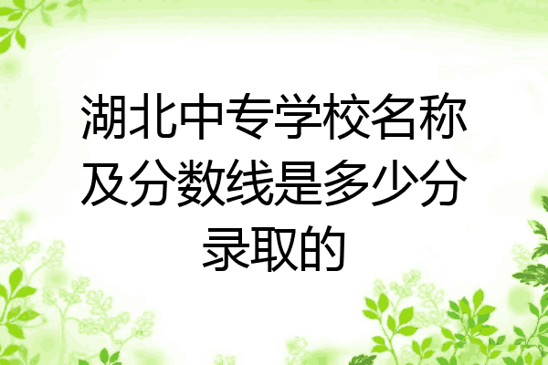 湖北中专学校名称及分数线是多少分录取的
