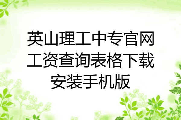 英山理工中专官网工资查询表格下载安装手机版