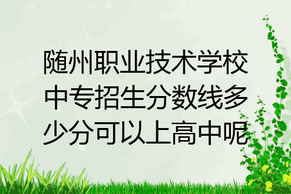 随州职业技术学校中专招生分数线多少分可以上高中呢