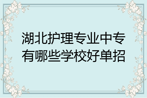 湖北护理专业中专有哪些学校好单招