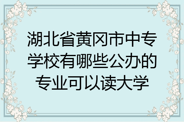 湖北省黄冈市中专学校有哪些公办的专业可以读大学