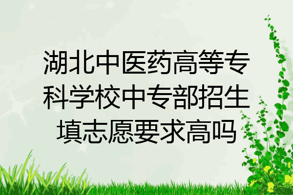 湖北中医药高等专科学校中专部招生填志愿要求高吗