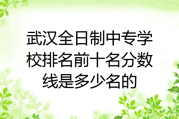 武汉全日制中专学校排名前十名分数线是多少名的