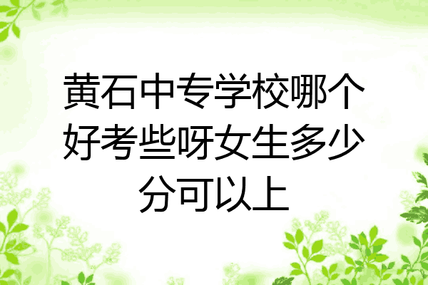 黄石中专学校哪个好考些呀女生多少分可以上