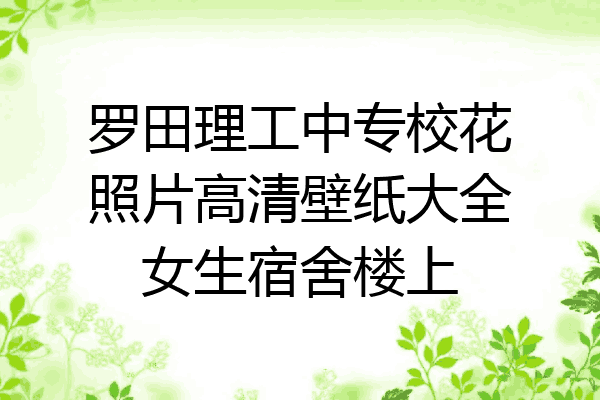 罗田理工中专校花照片高清壁纸大全女生宿舍楼上