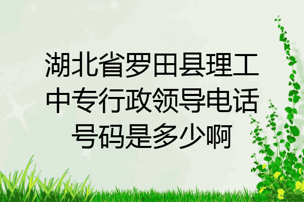 湖北省罗田县理工中专行政领导电话号码是多少啊