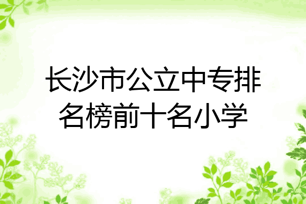 长沙市公立中专排名榜前十名小学