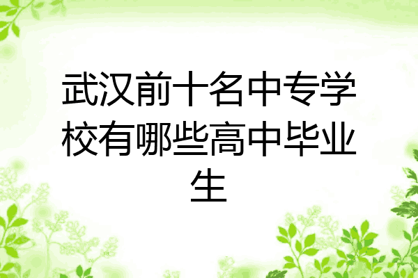 武汉前十名中专学校有哪些高中毕业生