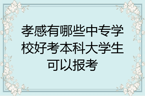 孝感有哪些中专学校好考本科大学生可以报考