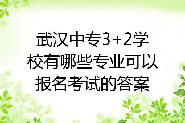 武汉中专3+2学校有哪些专业可以报名考试的答案