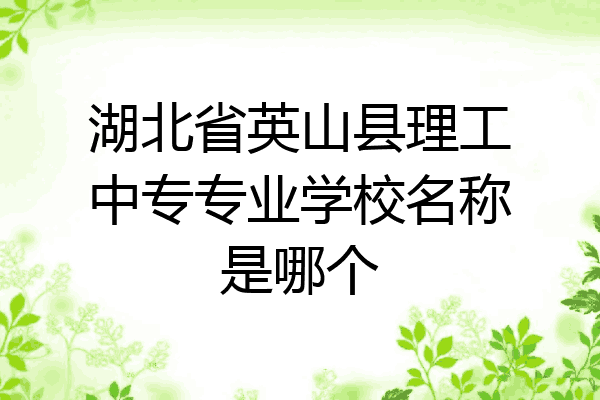 湖北省英山县理工中专专业学校名称是哪个