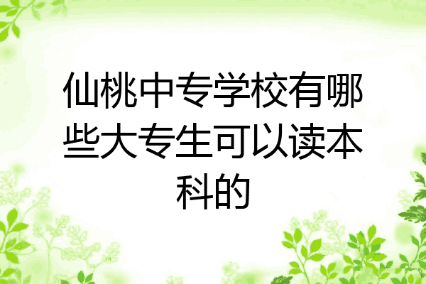 仙桃中专学校有哪些大专生可以读本科的