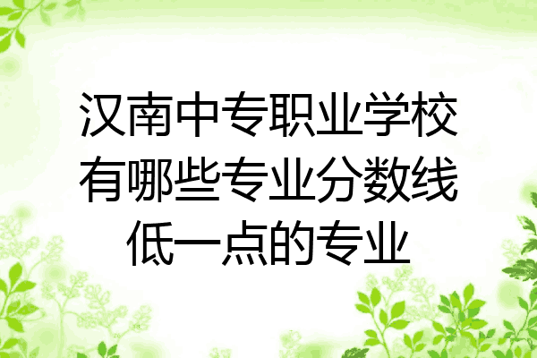汉南中专职业学校有哪些专业分数线低一点的专业