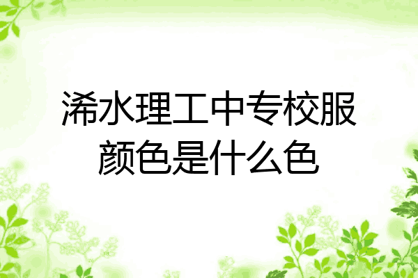 浠水理工中专校服颜色是什么色