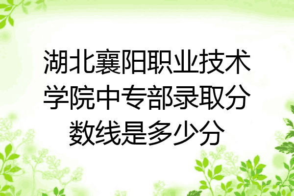 湖北襄阳职业技术学院中专部录取分数线是多少分