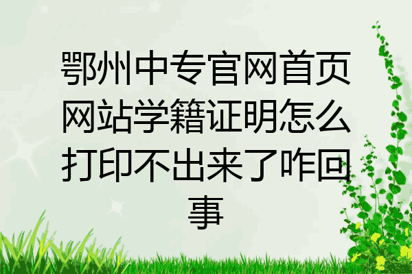 鄂州中专官网首页网站学籍证明怎么打印不出来了咋回事