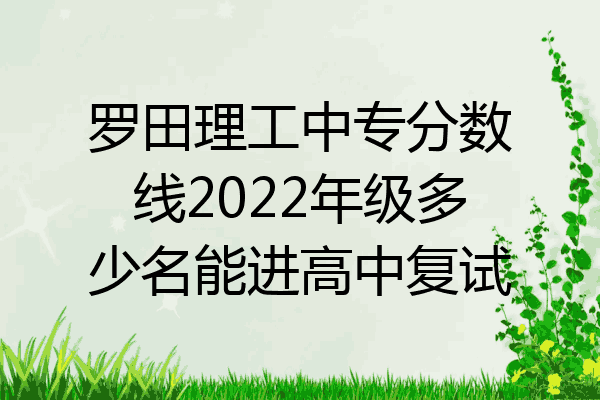 罗田理工中专分数线2022年级多少名能进高中复试