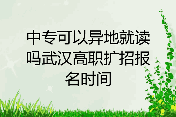 中专可以异地就读吗武汉高职扩招报名时间