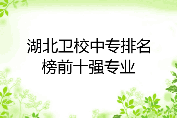 湖北卫校中专排名榜前十强专业
