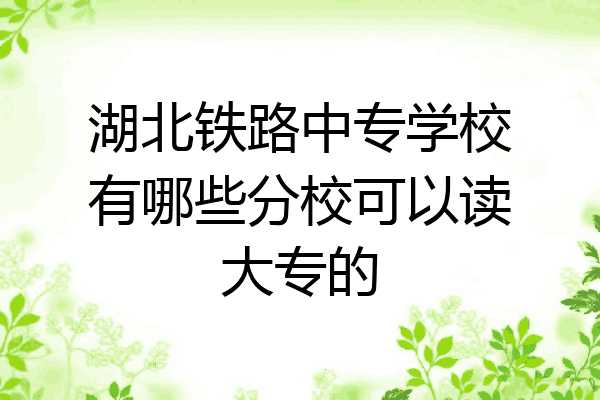 湖北铁路中专学校有哪些分校可以读大专的