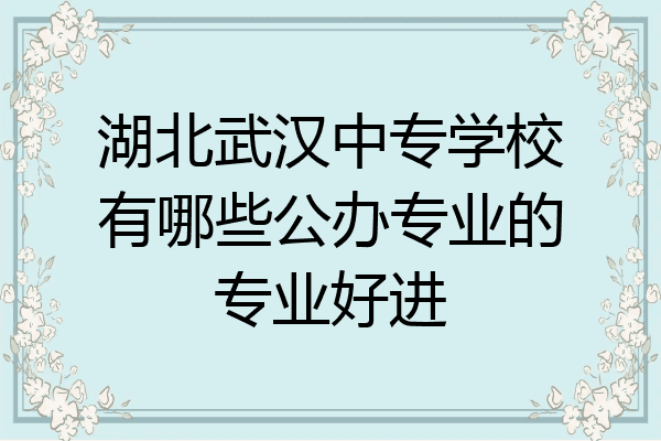 湖北武汉中专学校有哪些公办专业的专业好进
