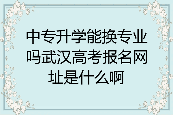 中专升学能换专业吗武汉高考报名网址是什么啊